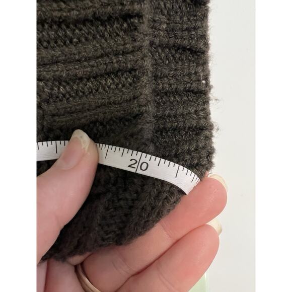 Y2K Style Cache Sweater Green Women's Large Knit Faux Fur Trim Forest Fairy Boho - Picture 8 of 9